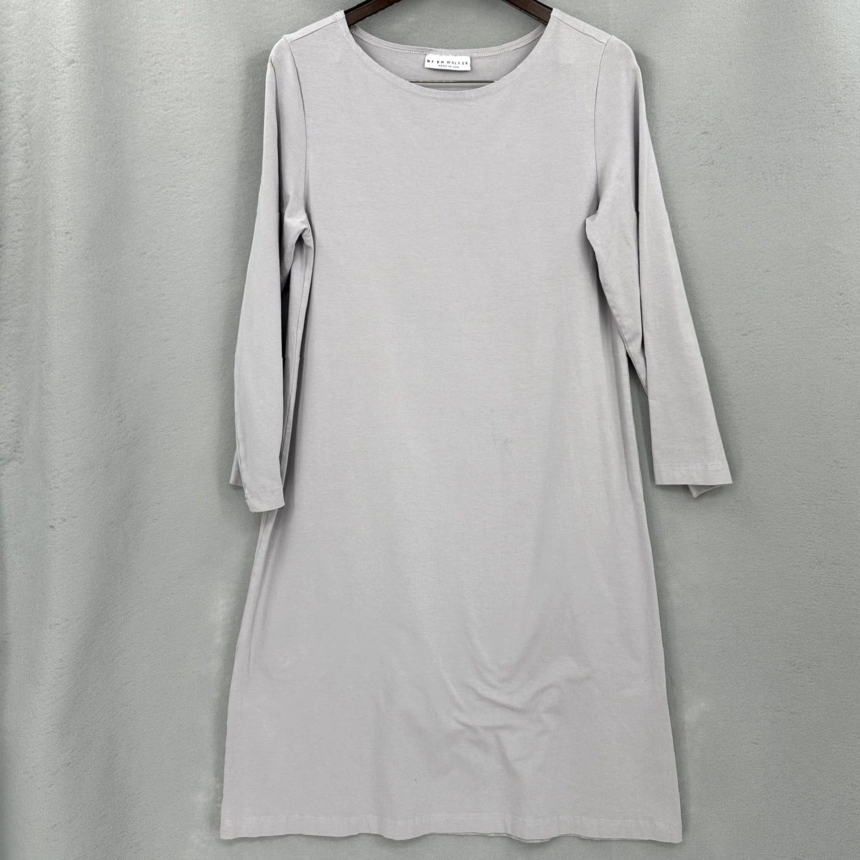 Vintage Bryn Walker Dress Women XS Gray Jersey Rayon Spandex 3/4 Sleeve Scoop Neck Casual Midi Womens Size XS / US 0-2 / IT 36-38 - 4 Thumbnail