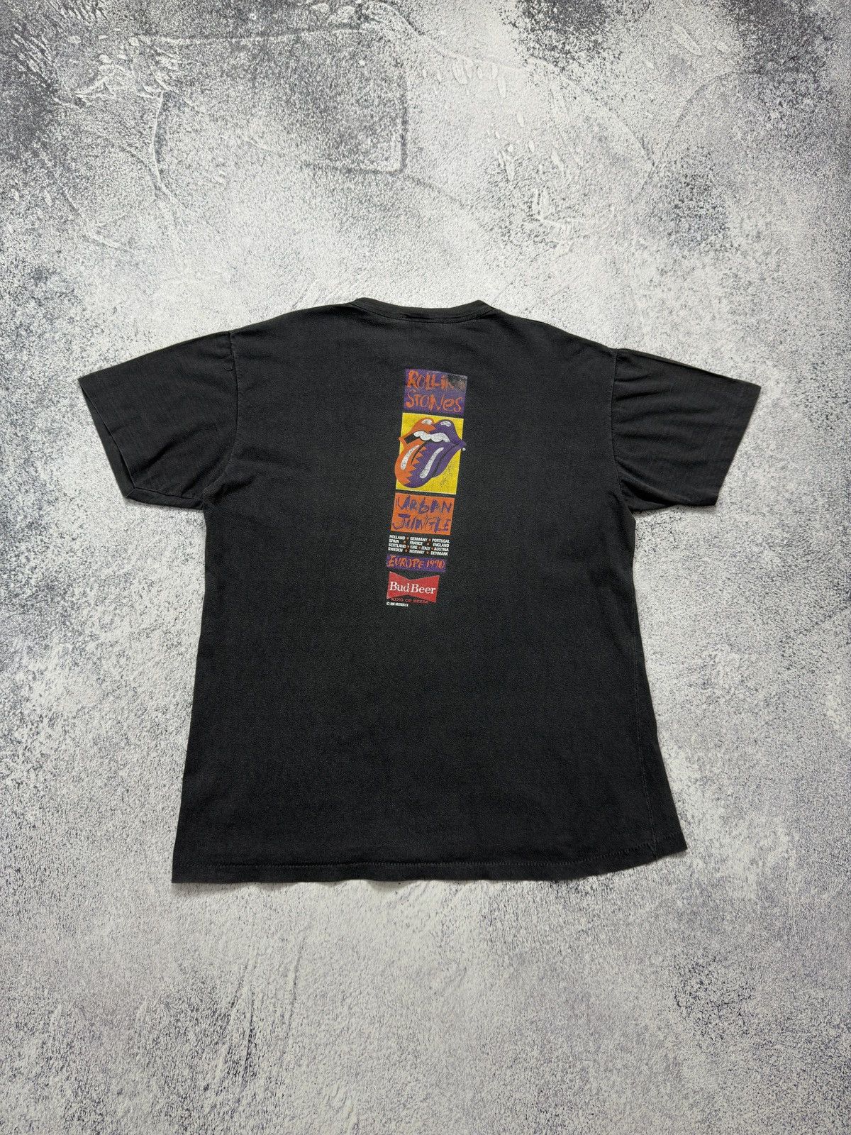 Band Tees × The Rolling Stones × Vintage VTG The Rolling Stone 1990 Urban Jungle Europe Tour T-Shirt Size US L / EU 52-54 / 3 - 15 Thumbnail