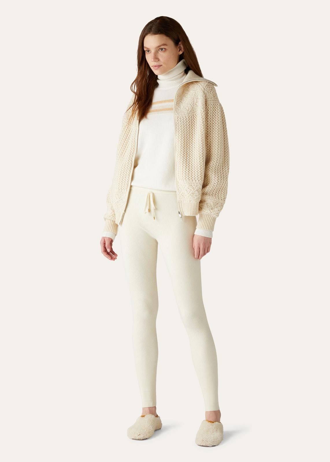 Loro Piana o1srvl11e0125 Engadin Bomber Jacket in Cream Size XS / US 0-2 / IT 36-38 - 3 Thumbnail