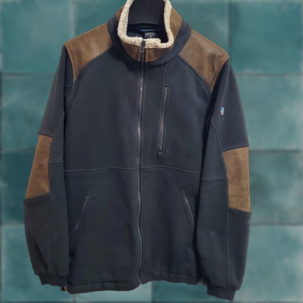 Vintage Kuhl Jacket Men S Alpenwurx Brown Black Fleece Full Zip Elbow Patches Outdoor Size US S / EU 44-46 / 1 - 1 Thumbnail