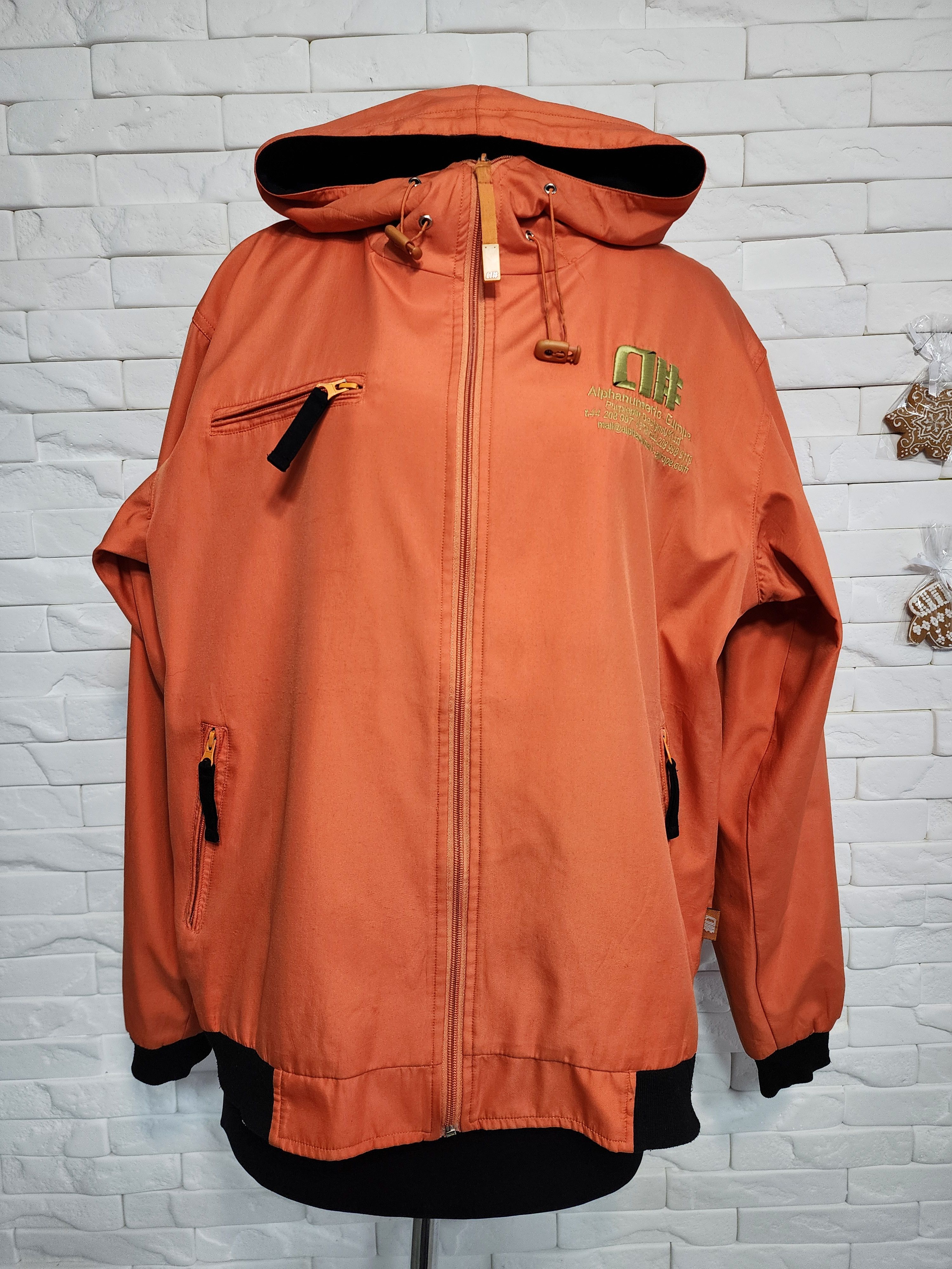 Other Men's Orange Zip-Up Hoodie: Warm Hooded Jacket Size US L / EU 52-54 / 3 - 1 Thumbnail