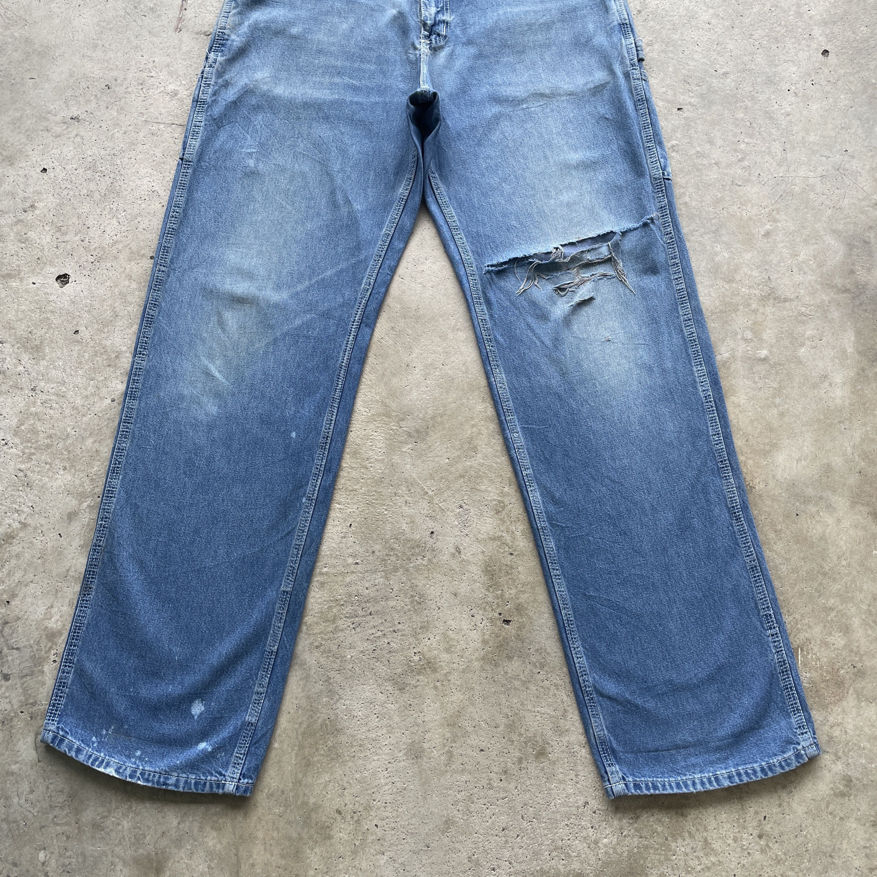 Carhartt W33 VINTAGE CARHARTT CARPENTER FADED RIPPED PANTS JEANS Size US 33 - 5 Thumbnail
