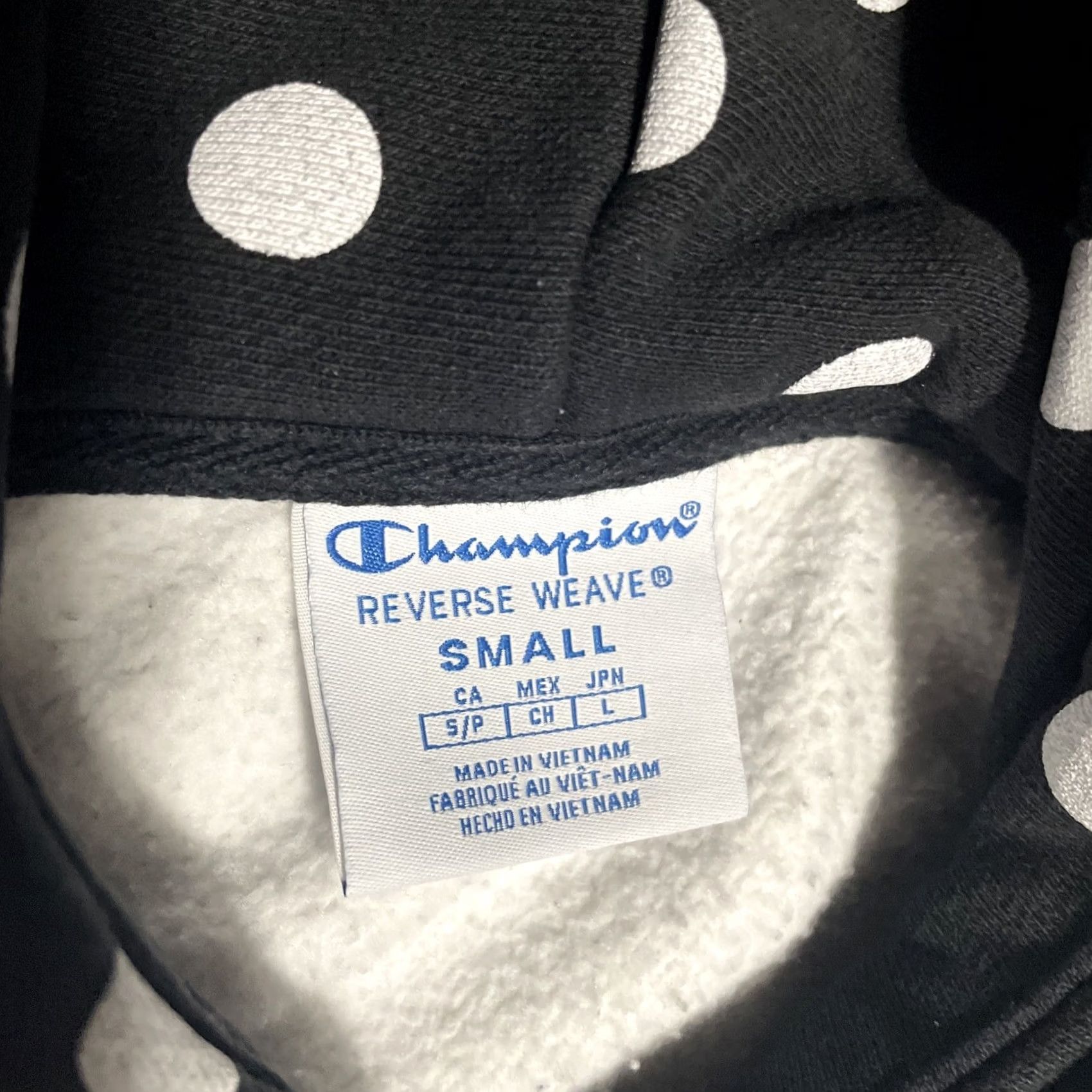 Champion Champion Reverse Weave Hoodie Women’s Small Polka Dot Plaid Black Sweatshirt Size S / US 4 / IT 40 - 3 Thumbnail