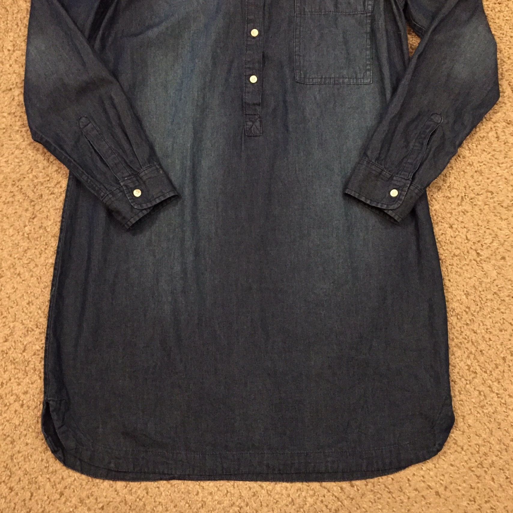 Old Navy Old Navy Shirt Dress Small Blue Long Sleeve Knee Length Button Collared Dress Women S Blue Shirt Dress Women S Size S / US 4 / IT 40 - 3 Thumbnail