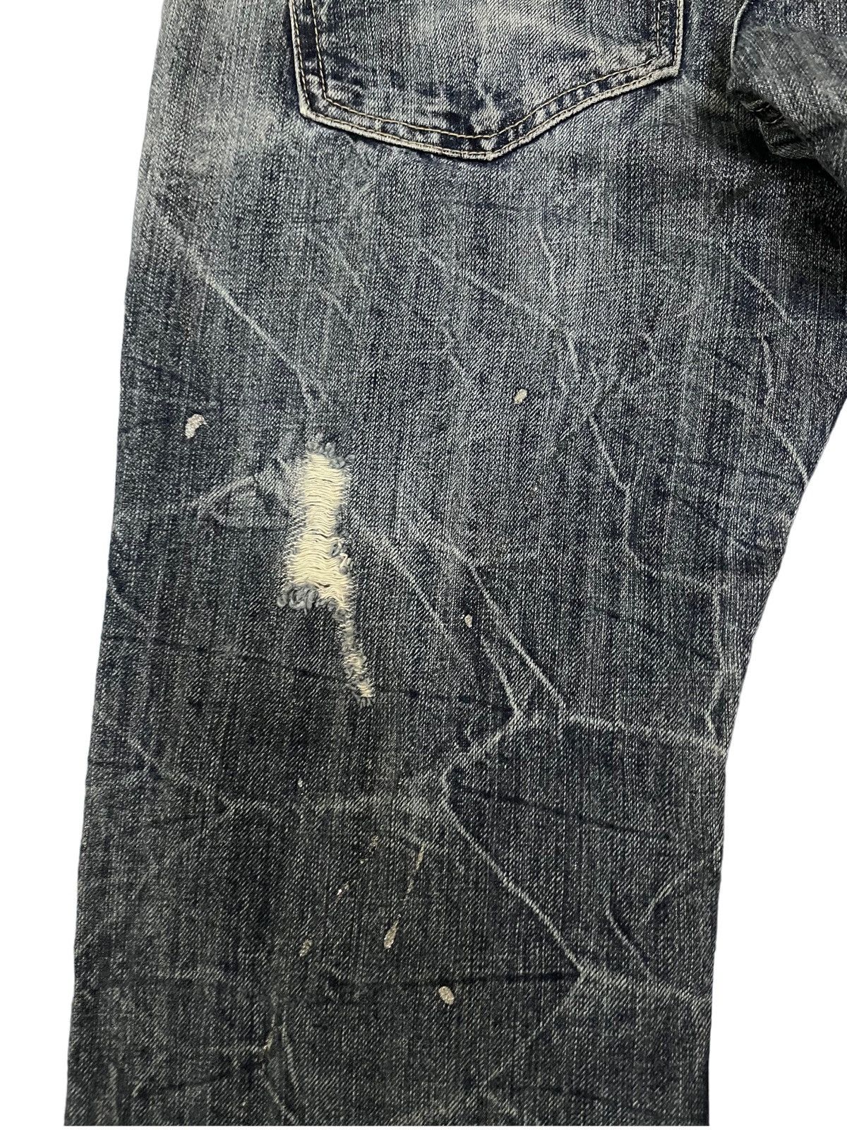 14th Addiction Vintage Japanese Brand Honeycomb Distress Flare Style denim Size US 33 - 12 Thumbnail