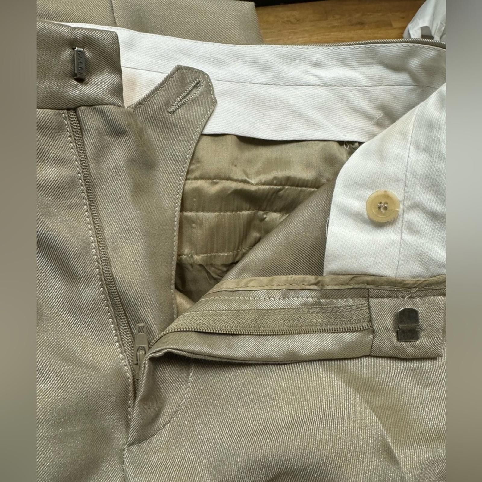 Gucci Gucci Women’s Antique Gold Straight-Leg Trousers Size 4 Size 28" / US 6 / IT 42 - 9 Thumbnail
