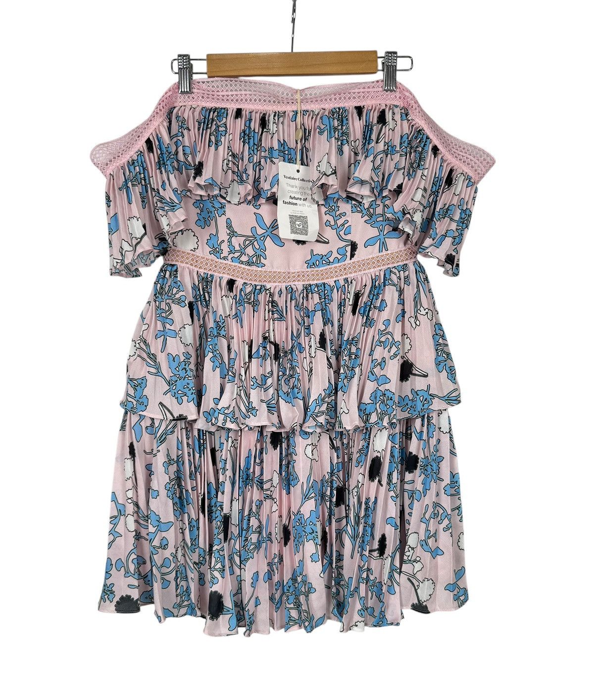 Self-Portrait Self-Portrait Pleated Off-the-Shoulder Floral Mini Dress Size M / US 6-8 / IT 42-44 - 11 Thumbnail