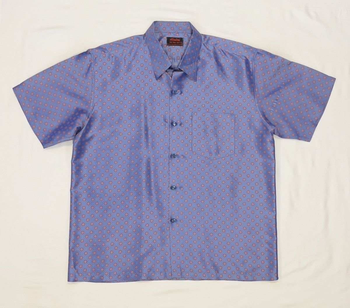 Vintage 90s Japanese Thai Silk Shirt Streetwear Y2K Style