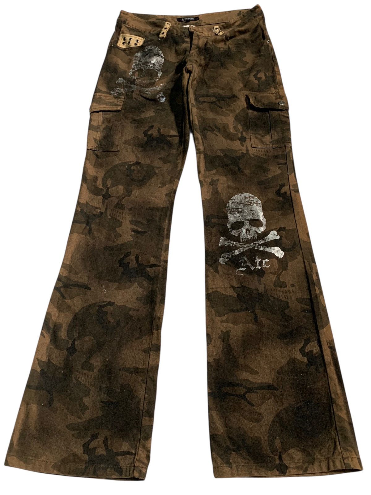 FLARE IN THE ATTIC SKULL CAMO PUNK JAPANESE DENIM☠️