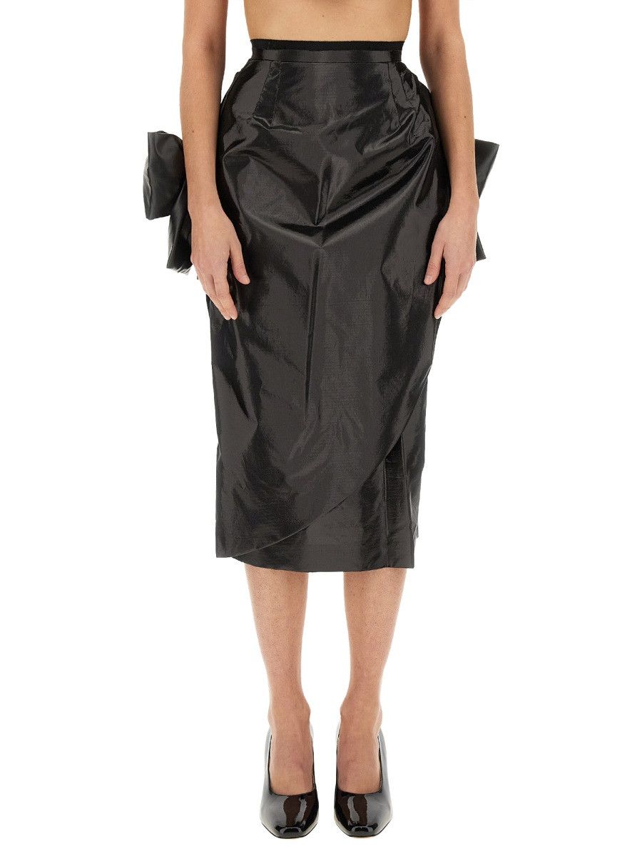 Maison Margiela MAISON MARGIELA SKIRT WITH BOW - BLACK (IT 36) Size 36" / US 14 / IT 50 - 1 Thumbnail
