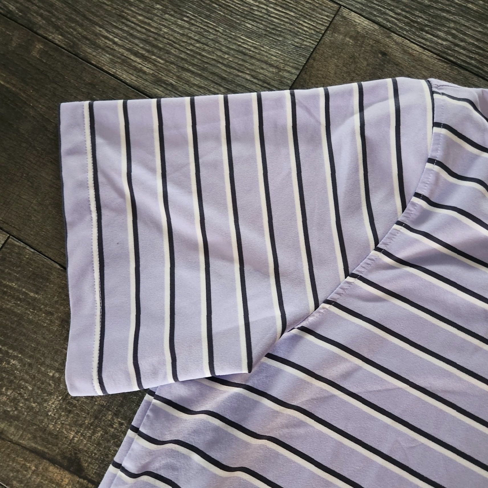 Vintage Greyson Golf Polo Shirt Mens Large Lavender Blue Striped Performance Shirt L Mens Lavender Blue Striped Golf Polo Greyson Size US L / EU 52-54 / 3 - 5 Thumbnail