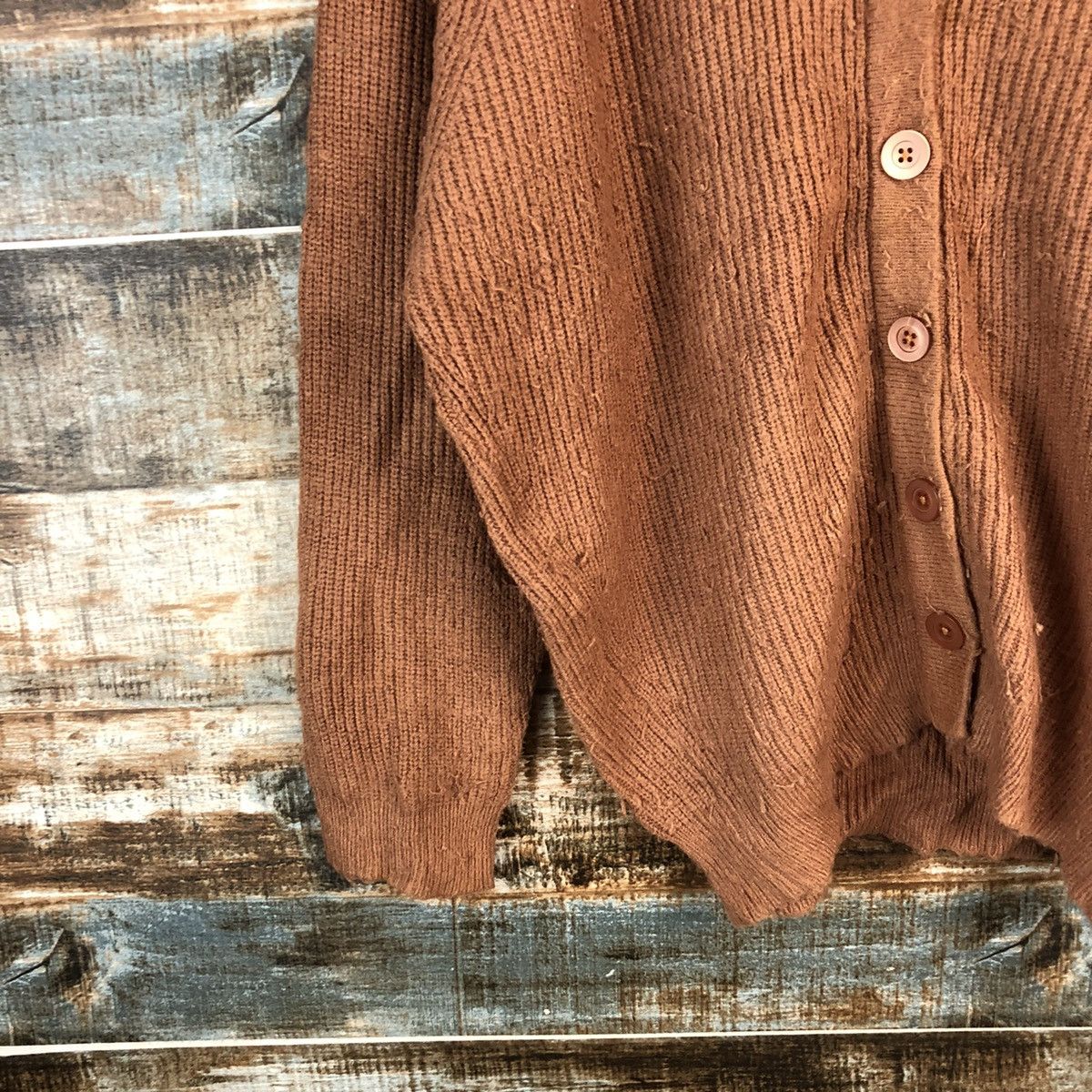 Japanese Brand DL Oeiilet Orange Cardigan Knitwear #C487 Size L / US 10 / IT 46 - 7 Thumbnail