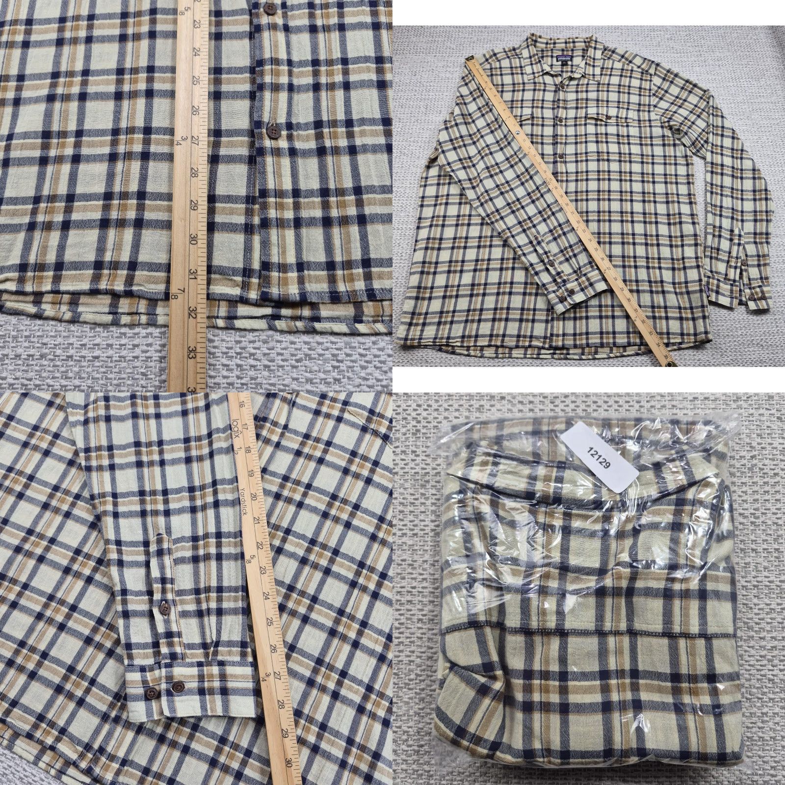 Patagonia Patagonia Button Up Shirt Mens 2XL Beige Plaid Cotton Long Sleeve Hipster Size US XXL / EU 58 / 5 - 9 Thumbnail