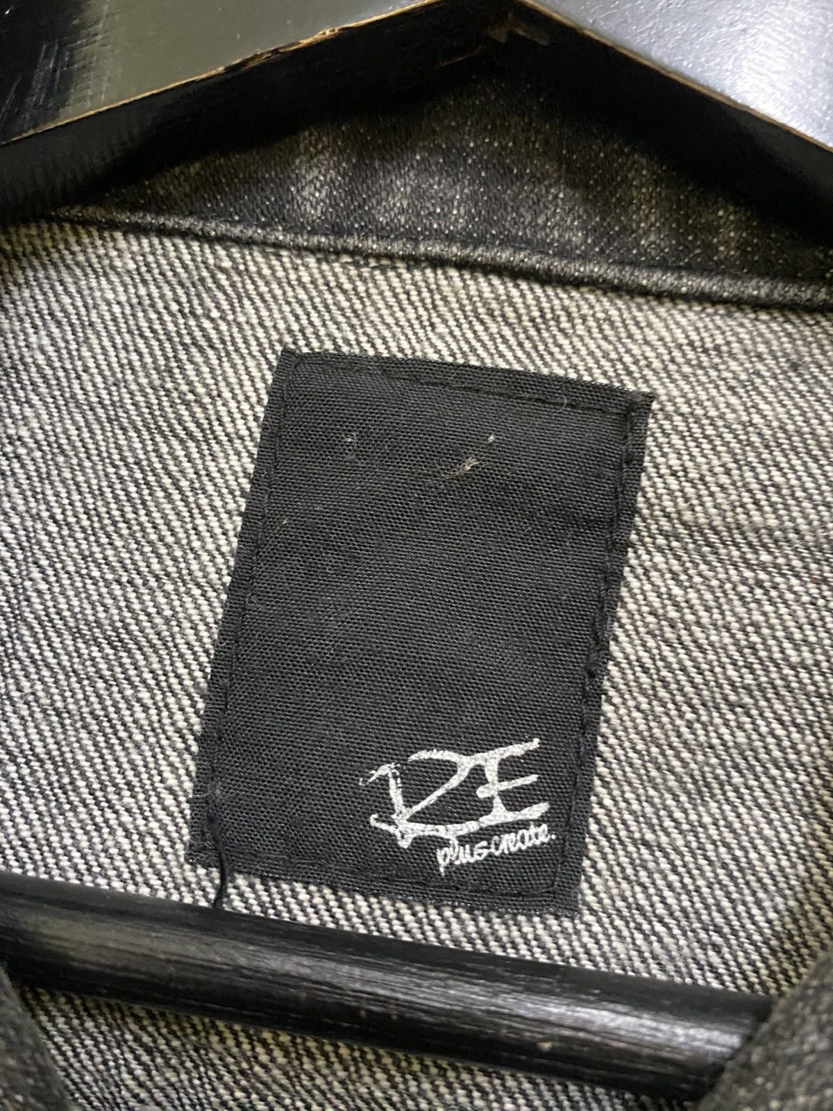 Japanese Brand Plus Create Denim Rider Jacket with Leather Pocket Panels Size US M / EU 48-50 / 2 - 8 Thumbnail
