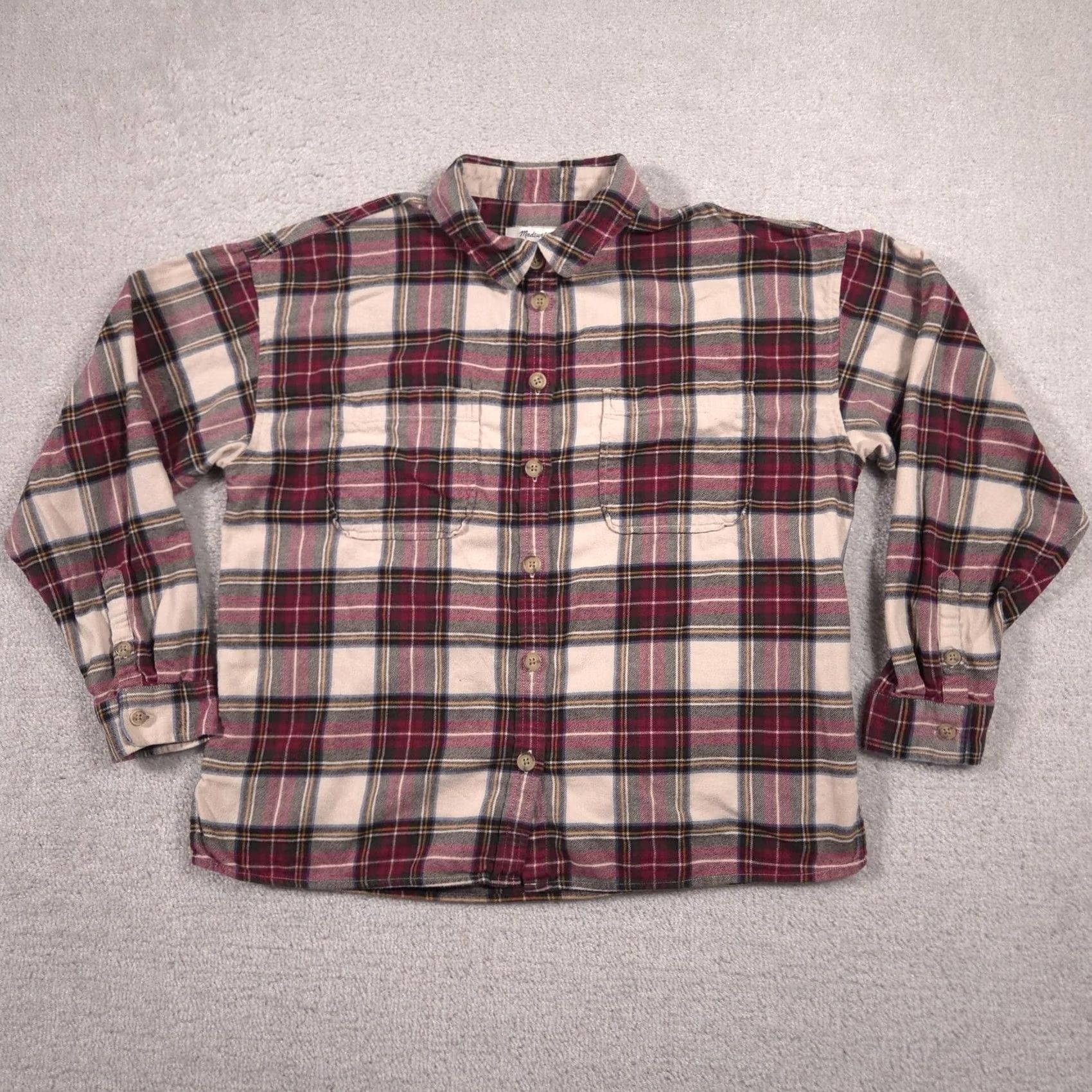Madewell Madewell Shirt Womens Medium Red Plaid Flannel Button Front Long Sleeve Top Size M / US 6-8 / IT 42-44 - 2 Thumbnail