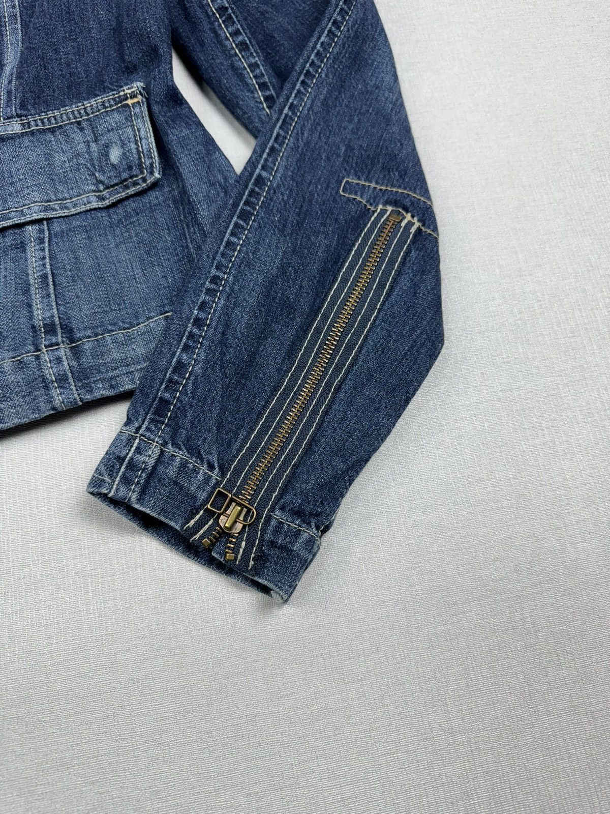 Japanese Brand × Vintage Vintage Levi’s Distressed Japanese Denim Cropped Jacket Size M / US 6-8 / IT 42-44 - 2 Thumbnail
