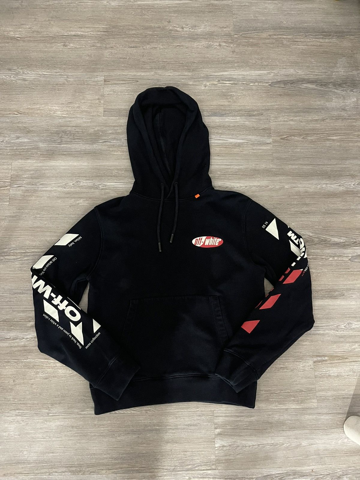 Off white best sale split logo hoodie