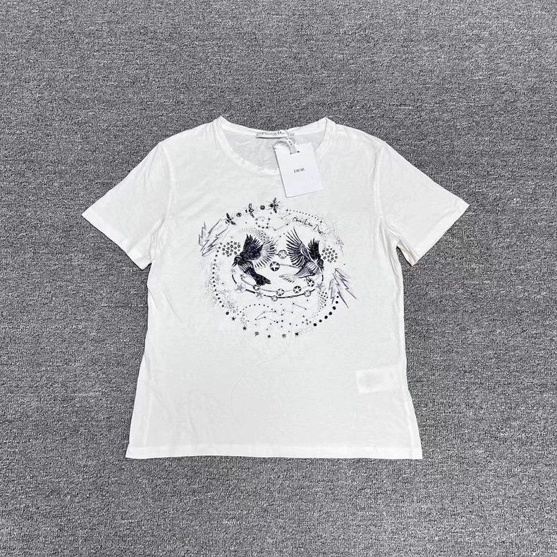 Dior Dior Cotton and linen blend white Gemini bird pattern prin Size L / US 10 / IT 46 - 1 Thumbnail