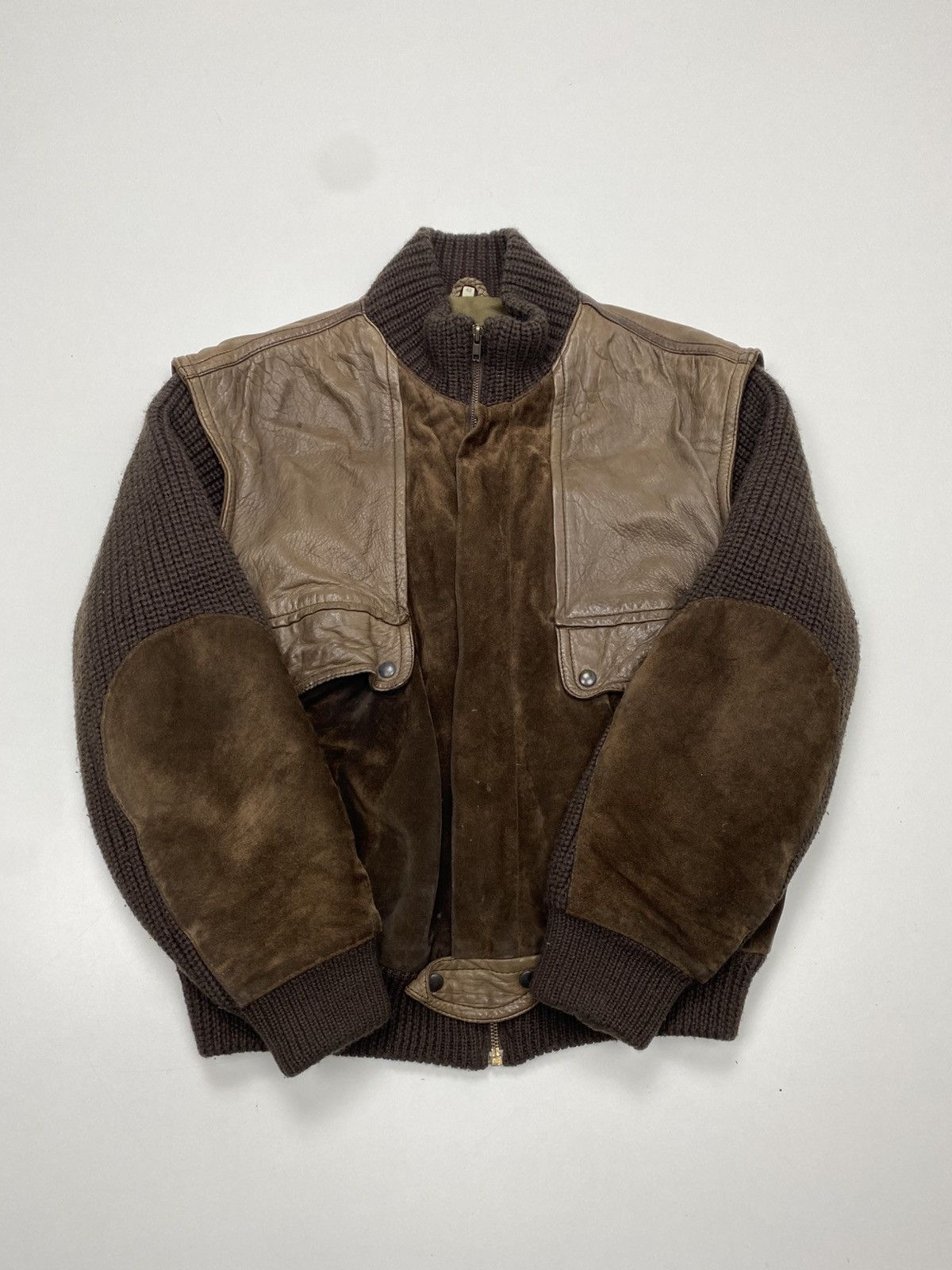 Vintage Dressco Brown 48 Vintage Leather Wool Jacket for Men Size US M / EU 48-50 / 2 - 1 Thumbnail