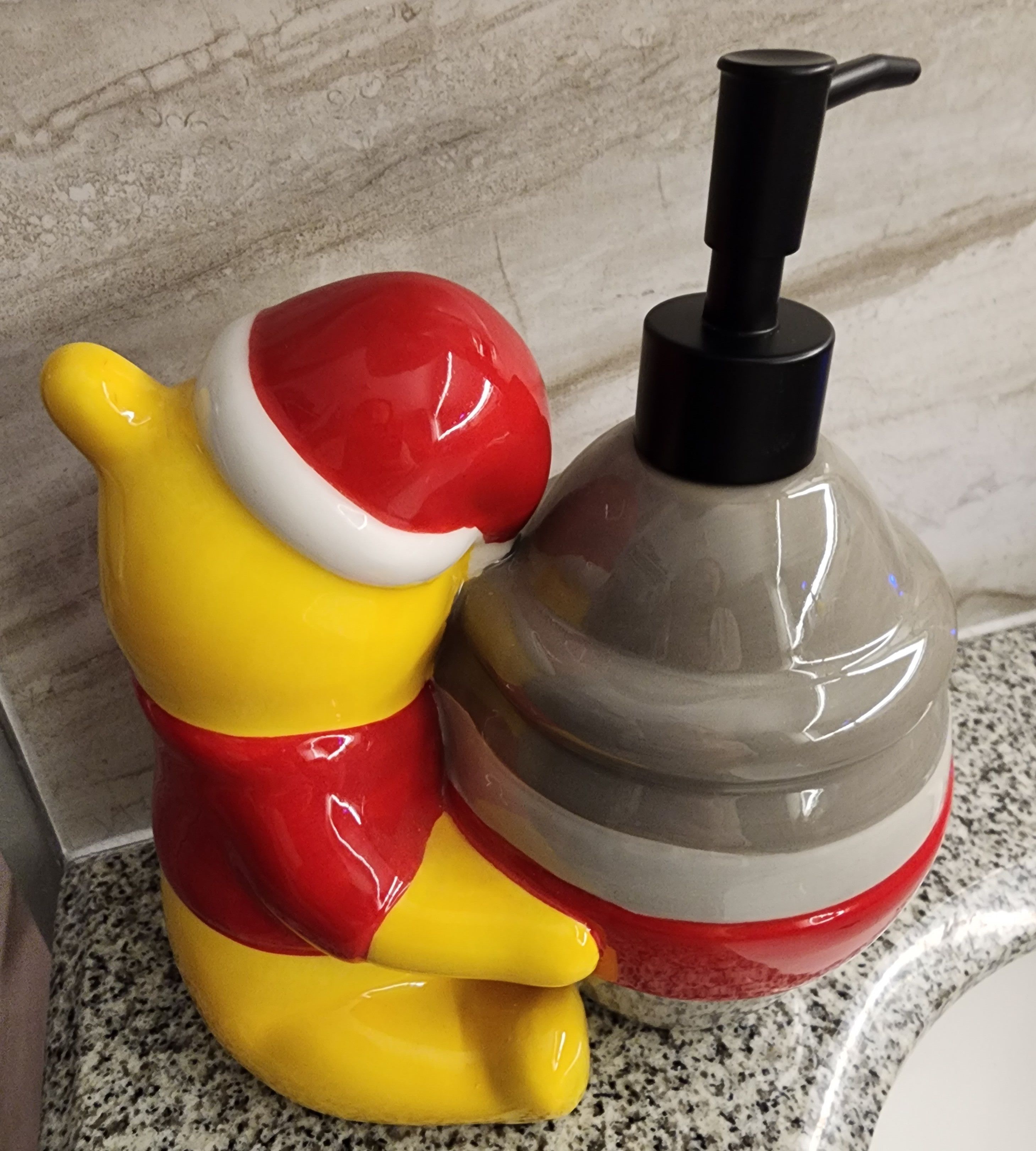 Disney NWT 9" Winnie The Pooh Santa Holiday Christmas Dispenser Size ONE SIZE - 3 Thumbnail