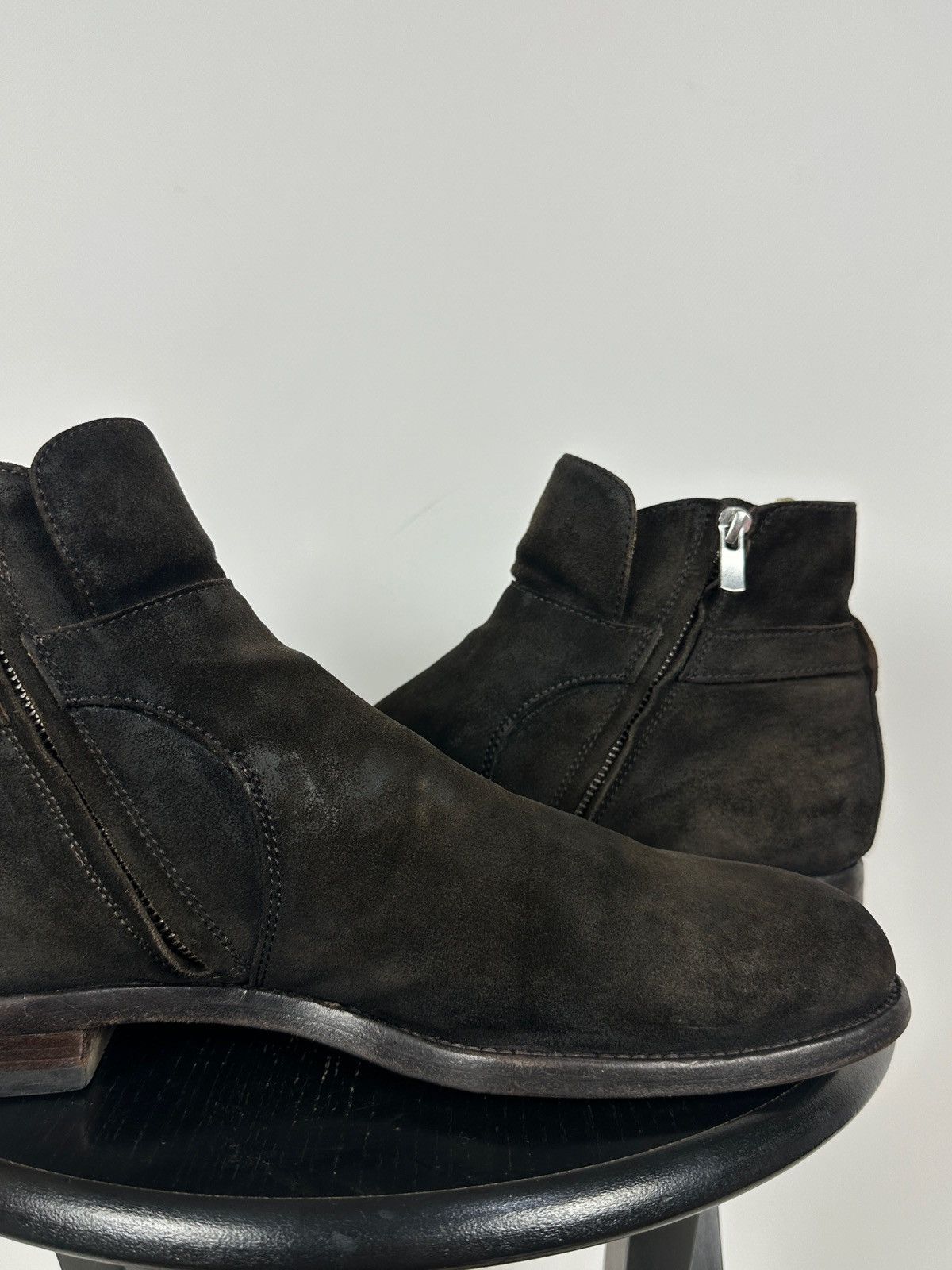 Officine Creative Officine Creative Brown Suede Biker Buckle Strap Boots Size US 10 / EU 43 - 19 Thumbnail