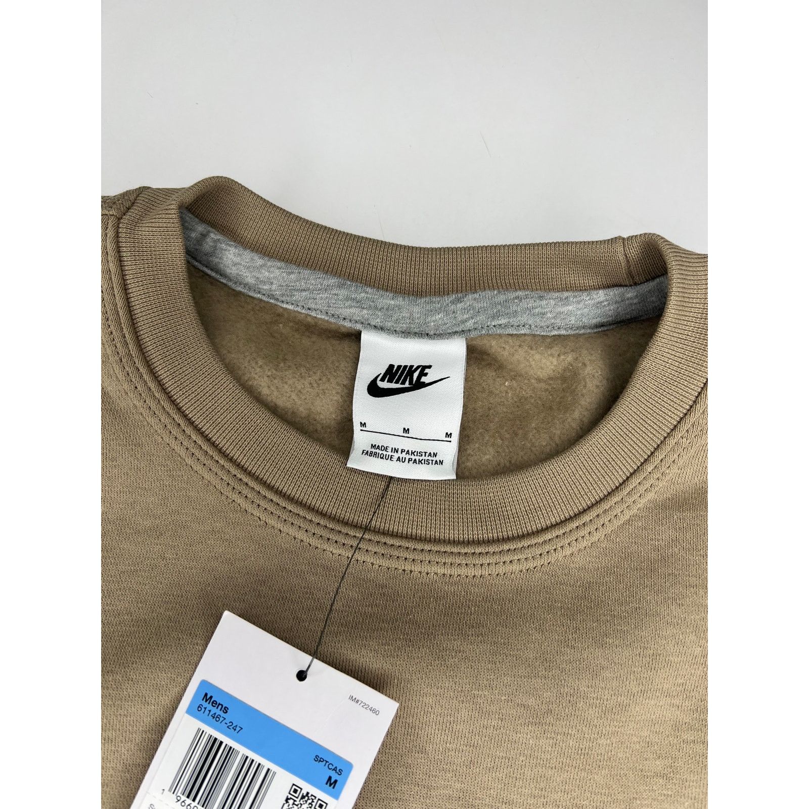 Nike Nike Fleece Crew-Neck Sweatshirt Khaki/White Size US M / EU 48-50 / 2 - 5 Thumbnail