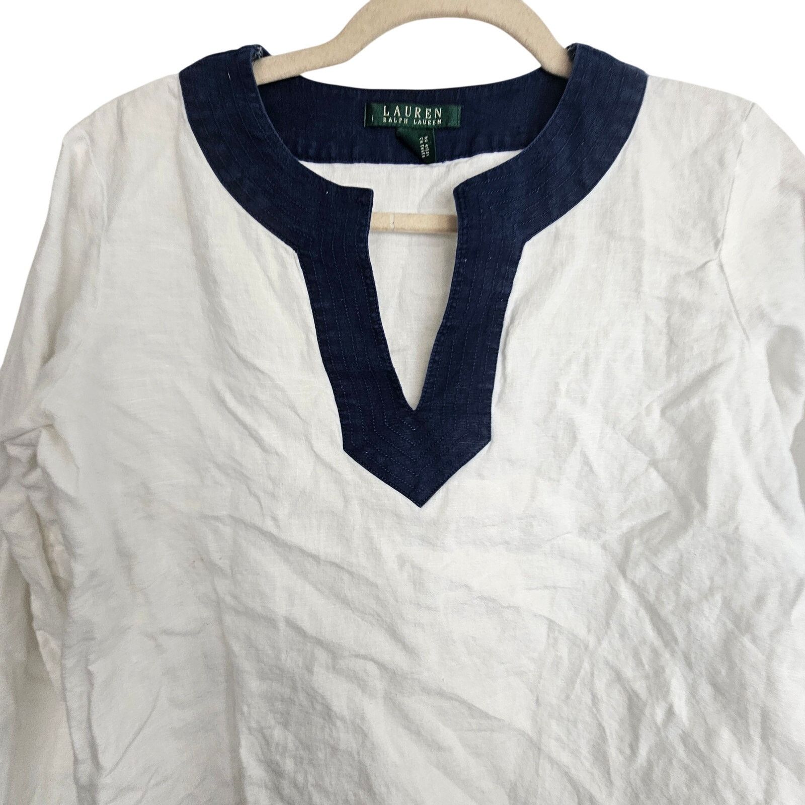 Lauren Ralph Lauren Lauren Ralph Lauren Women Linen Tunic S Lagenlook Coastal Size S / US 4 / IT 40 - 2 Thumbnail
