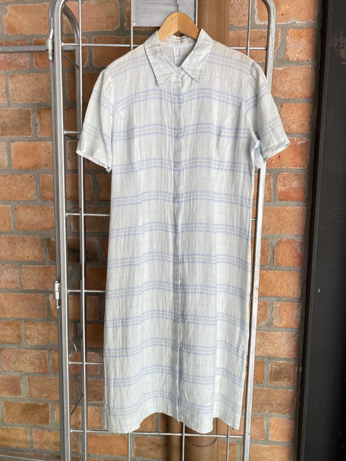 Burberry Burberry Light Blue Checkered Dress Size S / US 4 / IT 40 - 15 Thumbnail