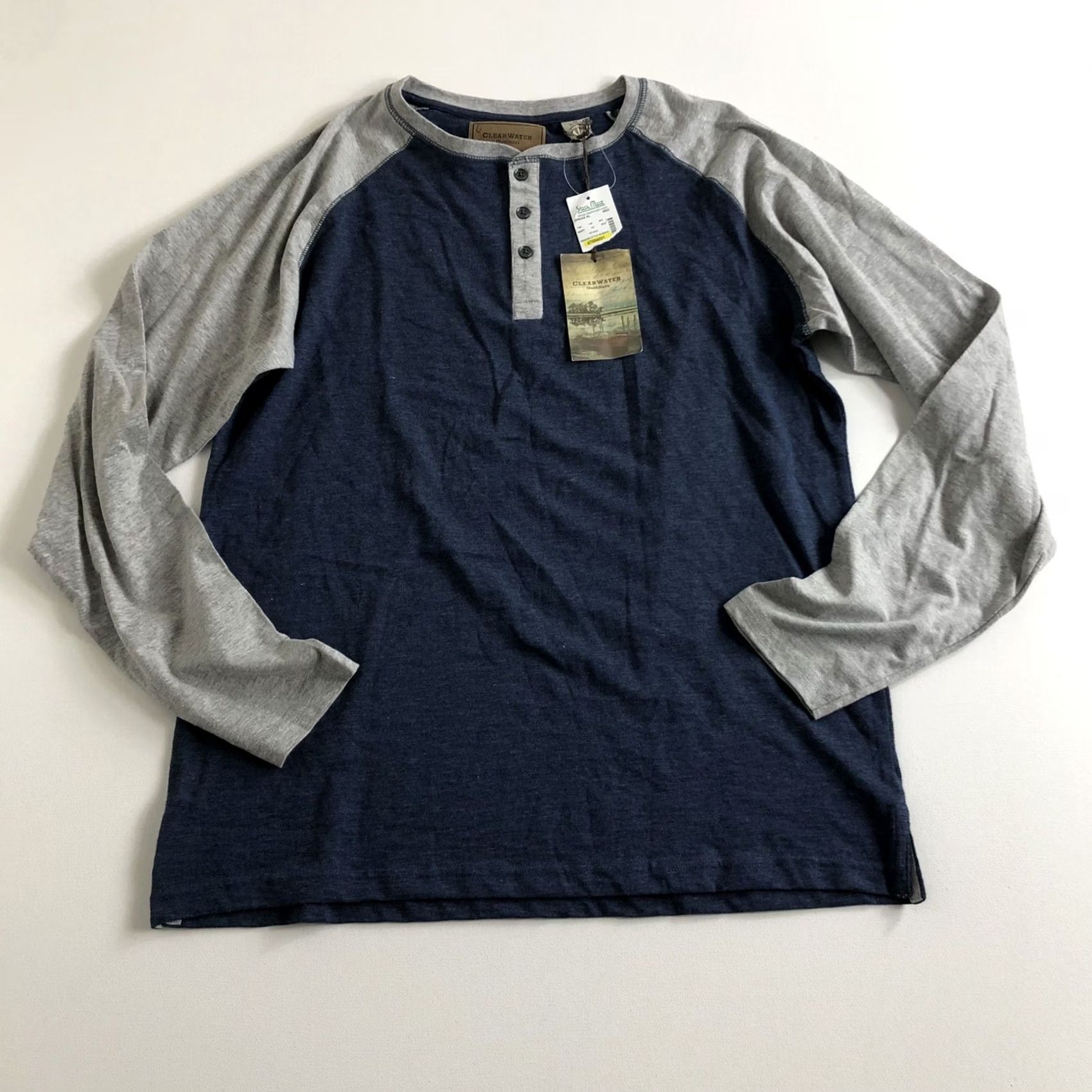 Vintage VINTAGE Clearwater Outfitters Blue Grey Size Medium Henley Shirt Size US M / EU 48-50 / 2 - 2 Thumbnail
