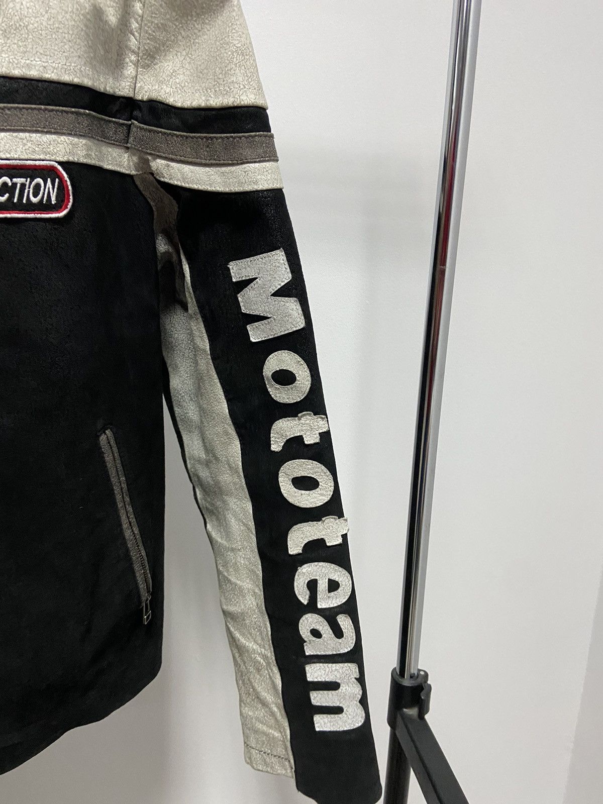 Vintage Moto team leather jacket follow me I'm famous big logo Size US XXL / EU 58 / 5 - 5 Thumbnail