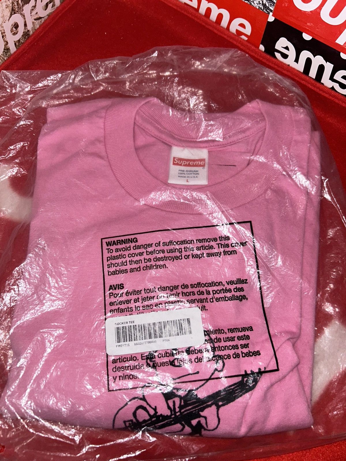 Supreme Supreme Rocker Tee Pink FW21 size Large NEW Size US L / EU 52-54 / 3 - 1 Thumbnail
