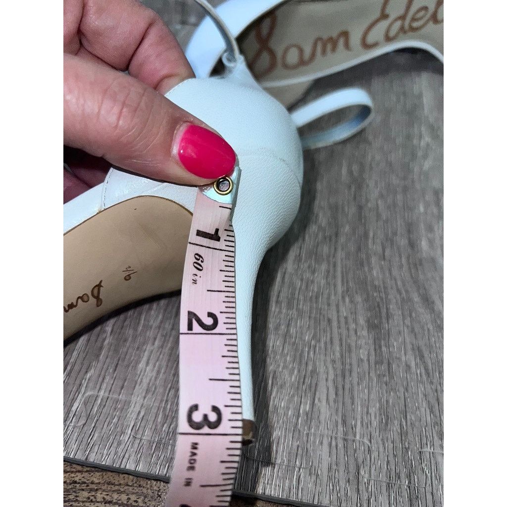 Sam Edelman Sam Edelman Women's White Ankle Strap Heeled Sandal Size 9.5 Size US 9.5 / IT 39.5 - 8 Thumbnail