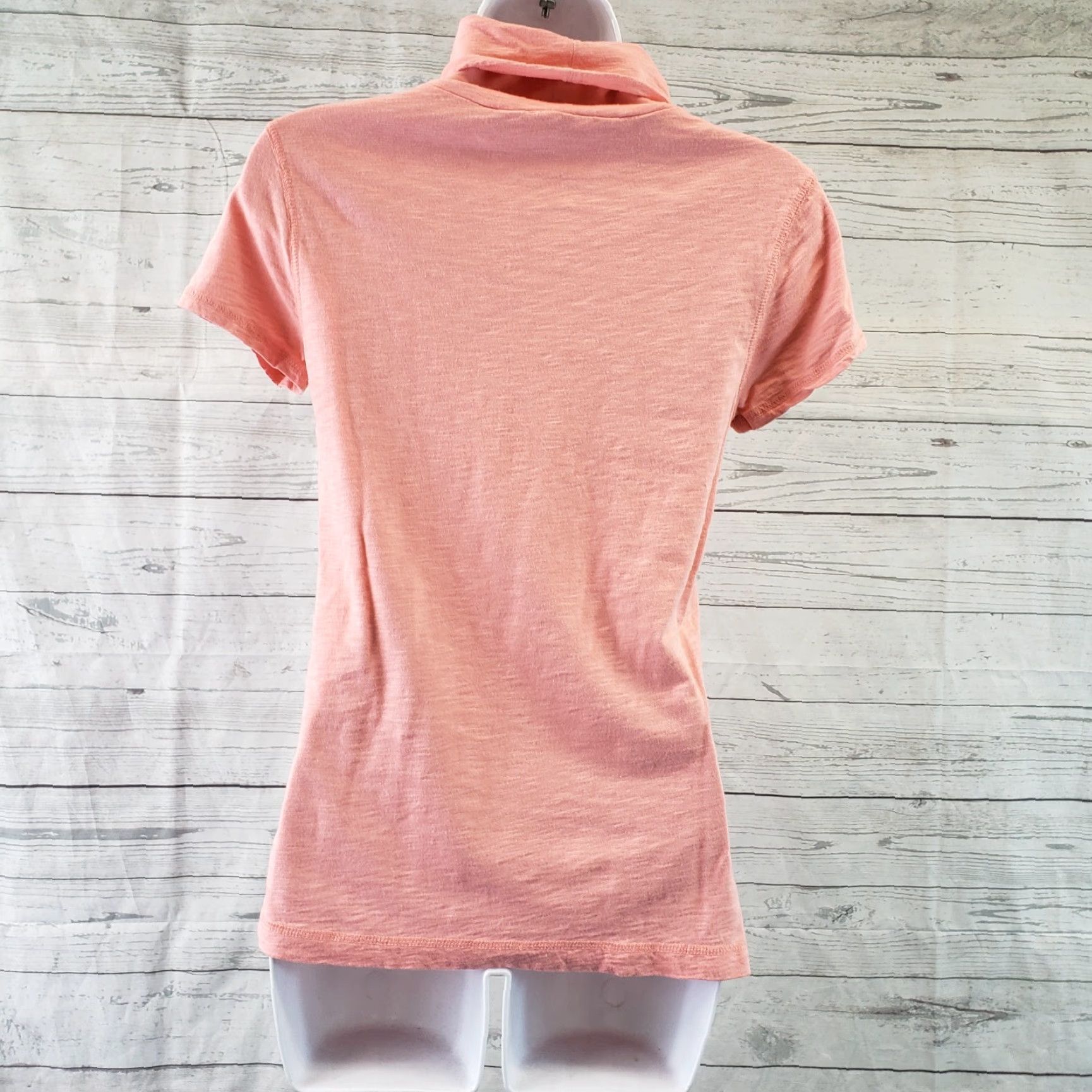 Athleta VINTAGE? No — [No, skip] Athleta Womens Cowl Neck Top Short Sleeve Solid Pink Cotton Blend Sz Small, Regular, Pink, Activewear, Casual, Womens Size S / US 4 / IT 40 - 4 Thumbnail