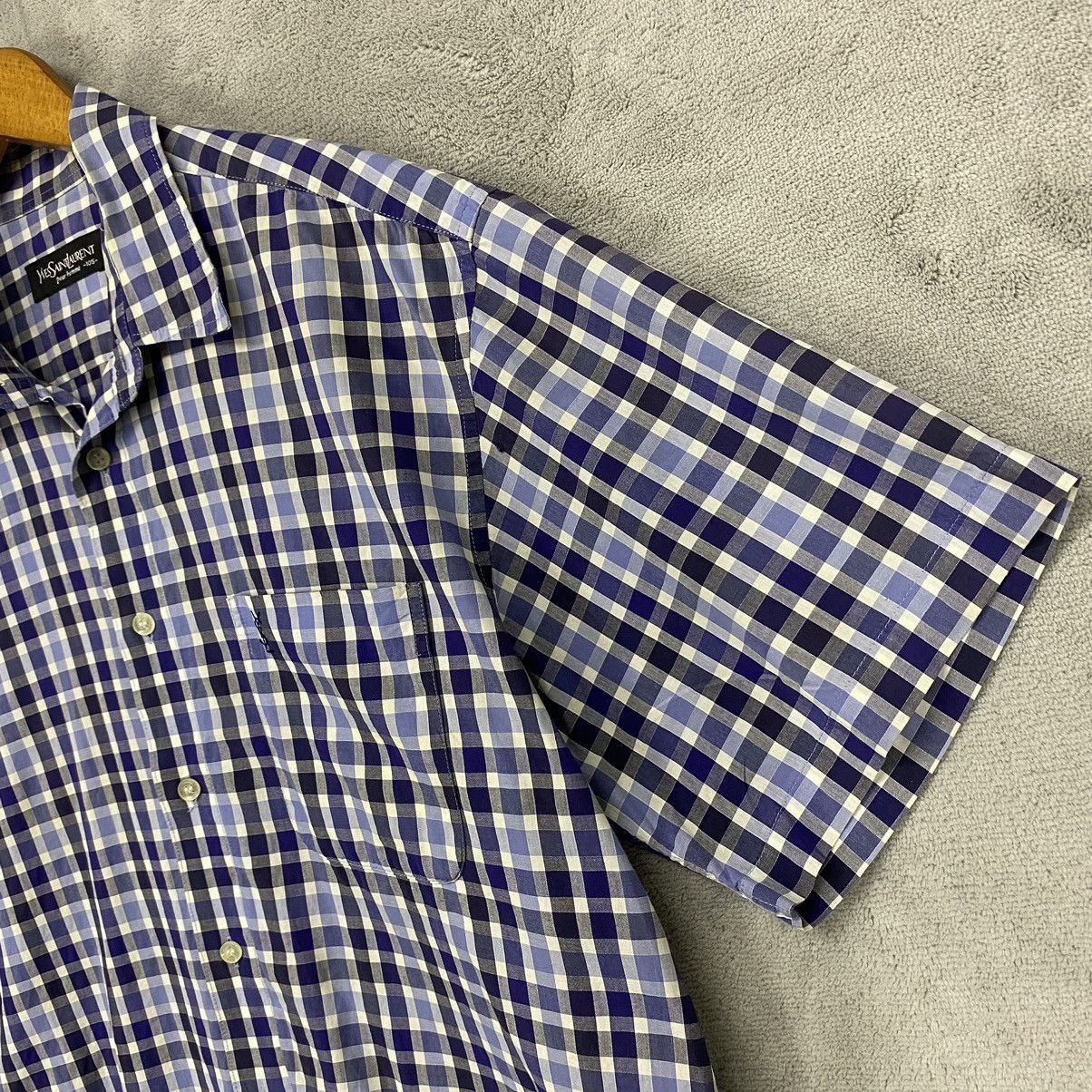 Summer YSL Blue Shirt Striped Logo