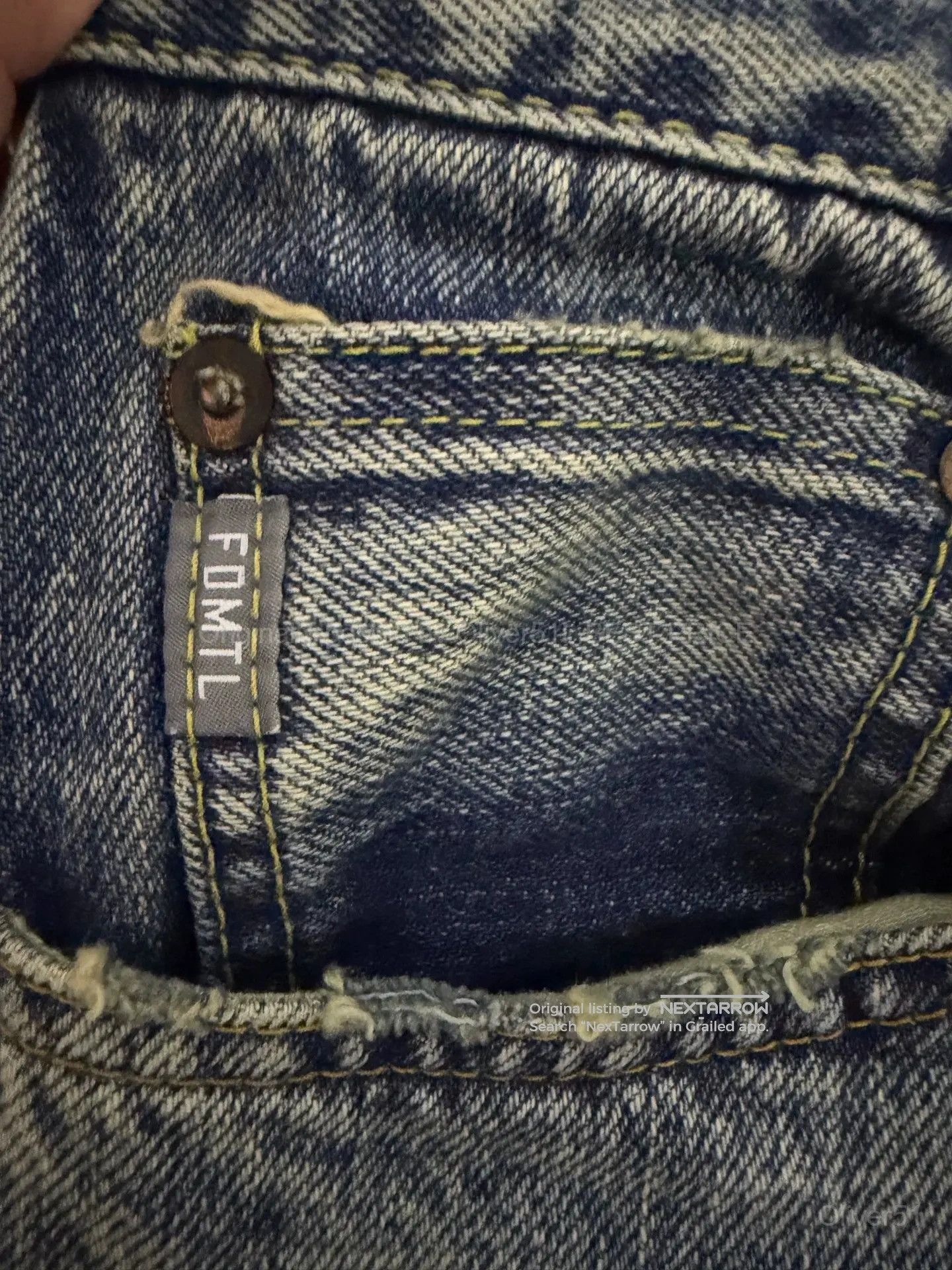 Fdmtl Red Line Destroyed Denim Jeans Gggg162608 in Blue, Men's (Size 30) — image 5 of 6