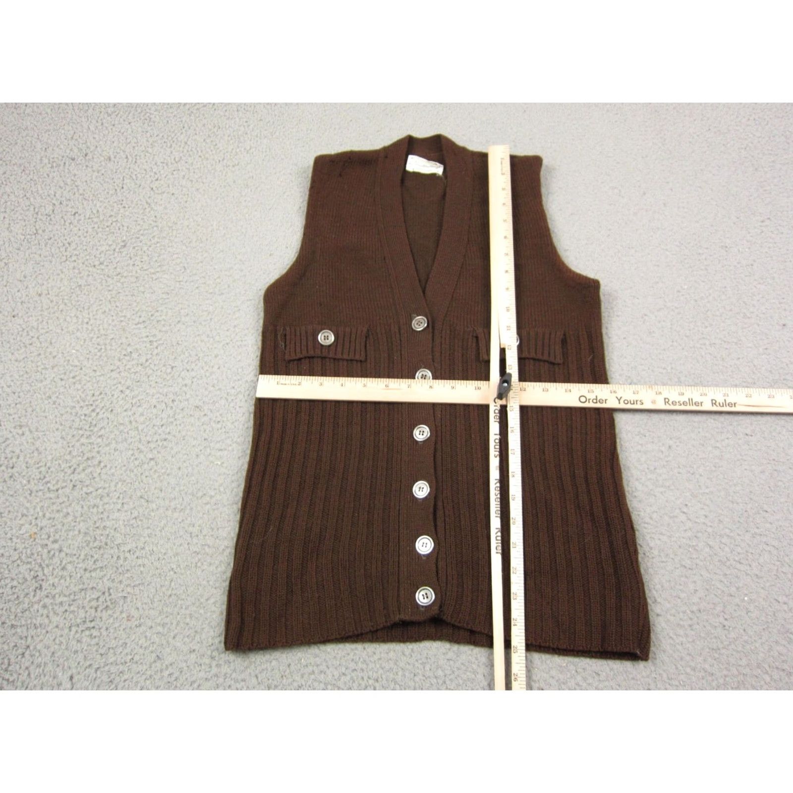 Vintage VINTAGE Country Set Vest Womens XS Brown 100% Wool 70s Knit Sleeveless V-Neck Size XS / US 0-2 / IT 36-38 - 7 Thumbnail