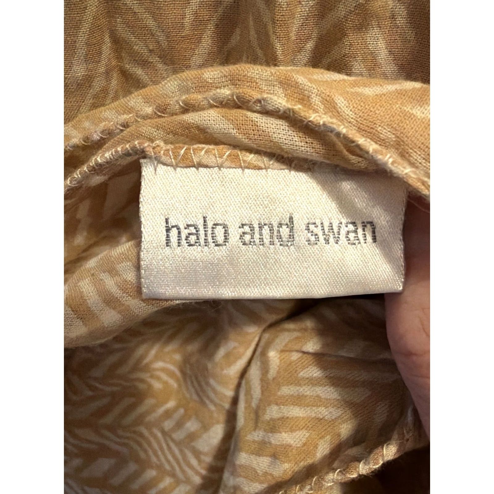 Halo Halo And Swan 100% Organic Yellow Cotton Hand Block Printed Shawl/Wrap Rectangle Scarf Womens 80” 22” Hand Wash Only Size ONE SIZE - 4 Thumbnail