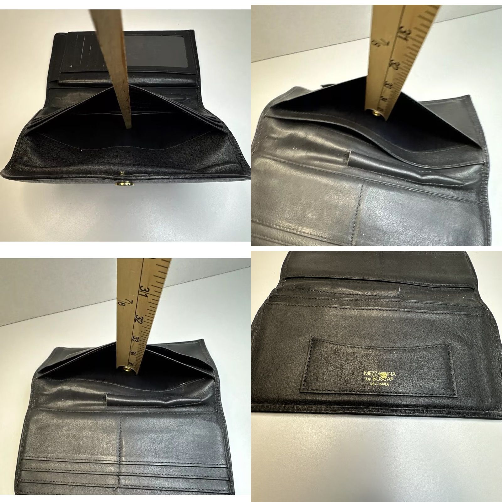 Bosca Vintage Bosca Mezza Luna Wallet Clutch Black Leather Pocket Flap Snap Size ONE SIZE - 8 Thumbnail