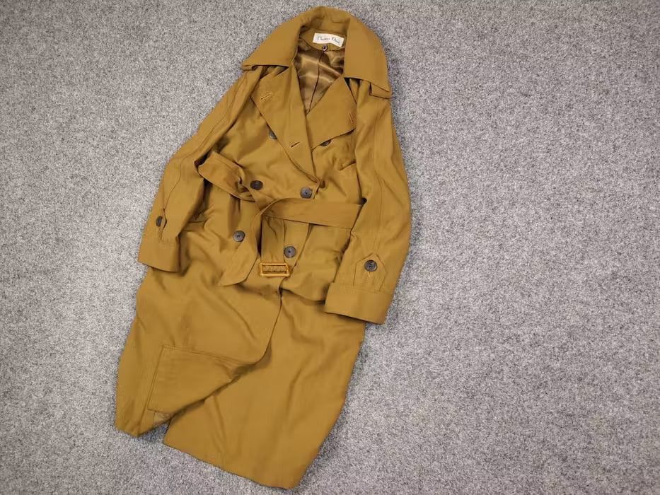 Christian Dior Monsieur Vintage 90's Christian Dior Yellow Gold Trench Coat Jacket Size M / US 6-8 / IT 42-44 - 3 Thumbnail