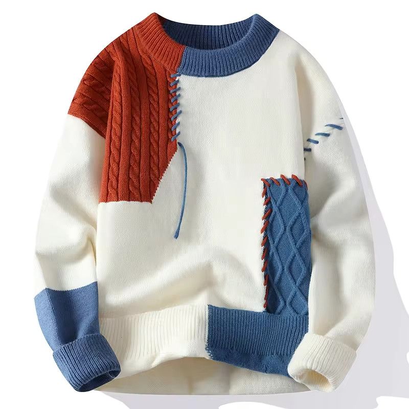 Japanese Brand × Vintage Retro Patchwork Fluffy Knitwear Sweater High Street Size US L / EU 52-54 / 3 - 1 Thumbnail