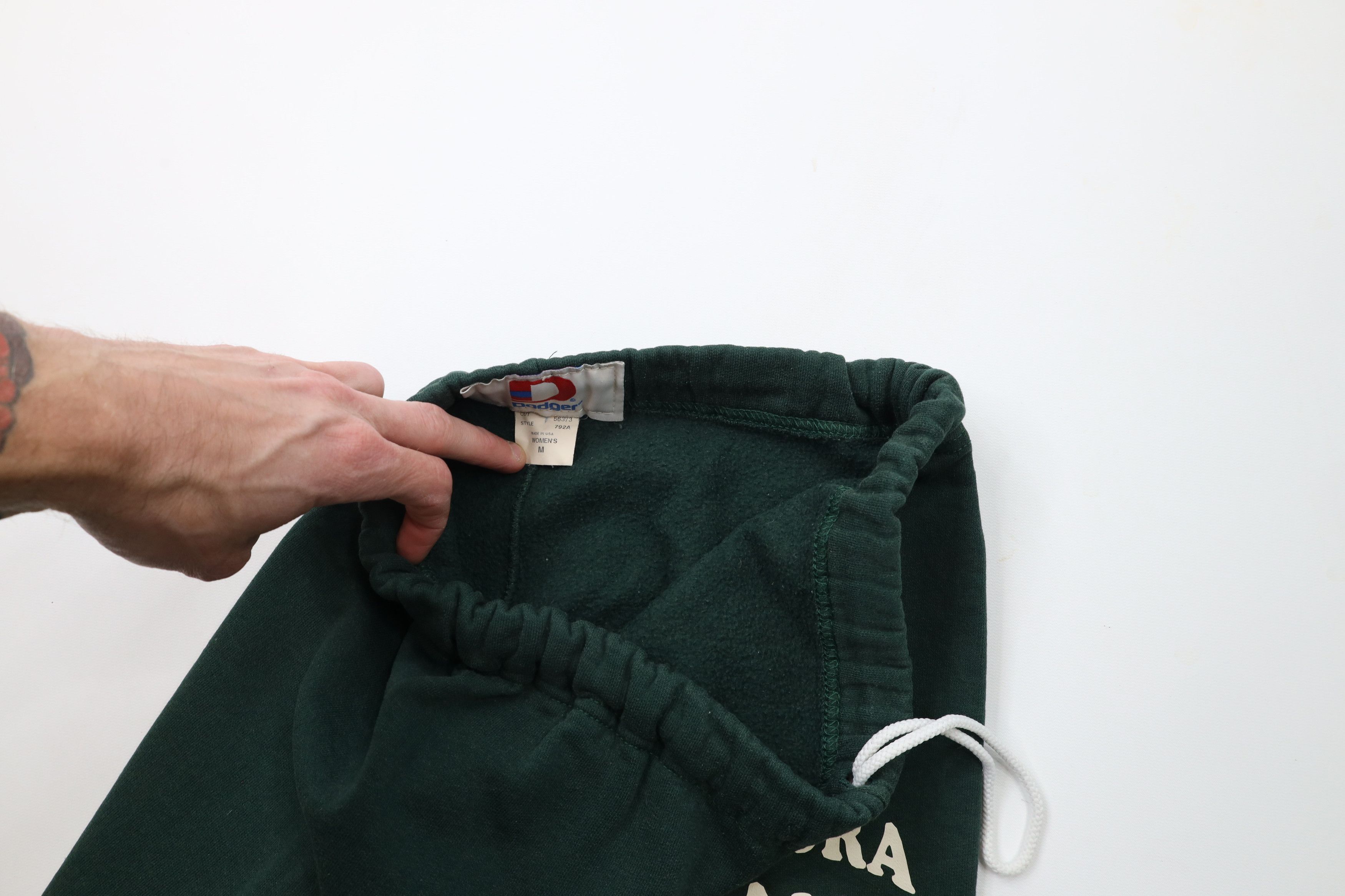 Vintage Vintage 90s Spell Out Rams Wide Leg Sweatpants Green USA Size 28" / US 6 / IT 42 - 7 Thumbnail