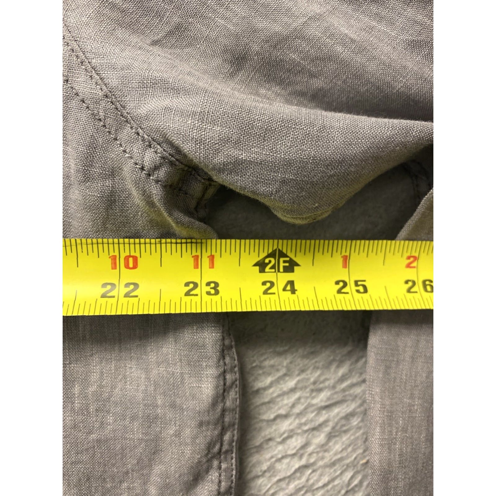 Vintage VINTAGE Raffi Men's Linen Dress Shirt Sz Large Gray Button-Up Casual Business Party Cocktail Fall Winter Spring Mens Size 42R - 6 Thumbnail