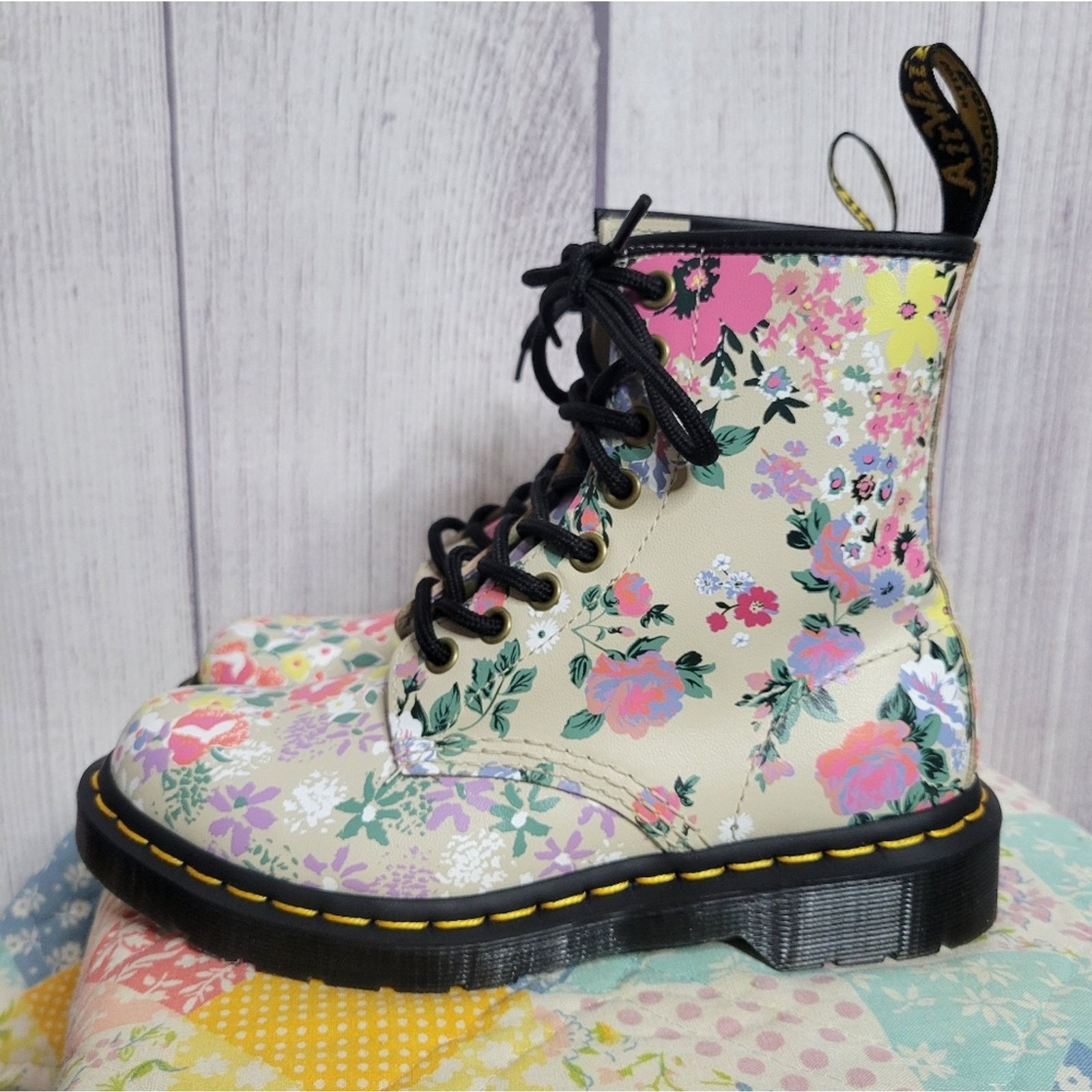 Dr. Martens Dr. Martens 1460 Floral Mash Up Lace Up Boots, size US 5 Size US 5 / IT 35 - 2 Thumbnail