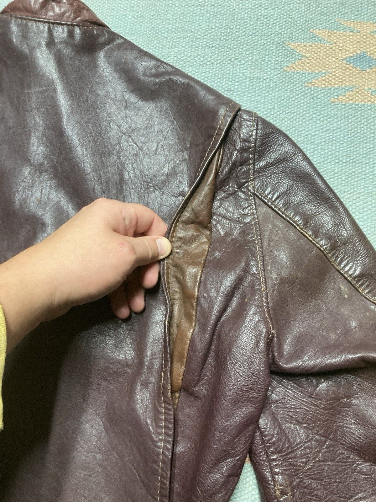 Vintage 60s brooks leather jacket cafe racer motorcycle wine 36/38? Size US S / EU 44-46 / 1 - 11 Thumbnail