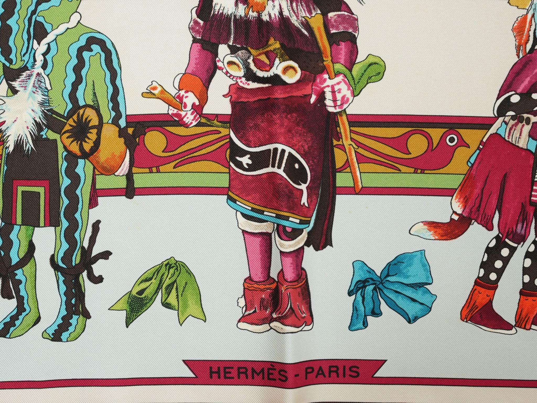 Hermes Hermes Scarf Kachina by Kermit Oliver 90 cm silk native Size ONE SIZE - 12 Thumbnail