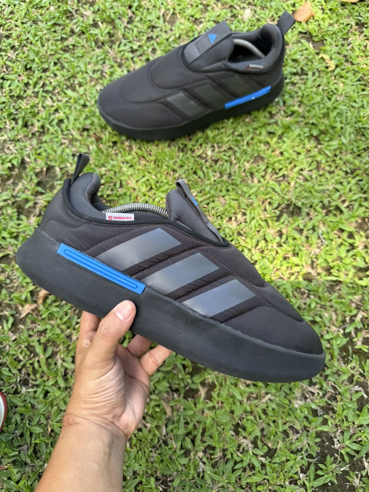 Adidas Adidas Adipuff ‘black carbon bright royal’ Size US 12 / EU 45 - 2 Thumbnail
