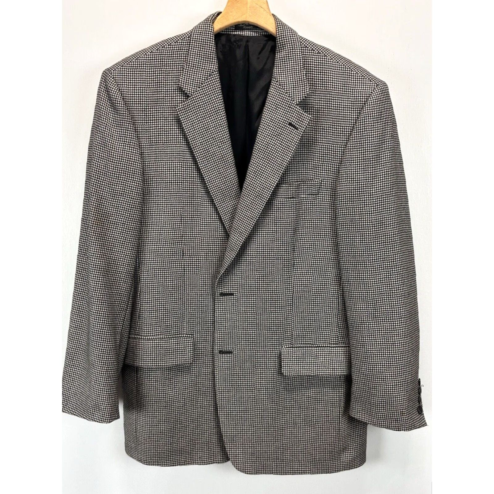 Loro Piana Arnold Brant Loro Piana 100% Cashmere Blazer Sz 44 R Mini Houndstooth Flaws Size 44R - 6 Thumbnail
