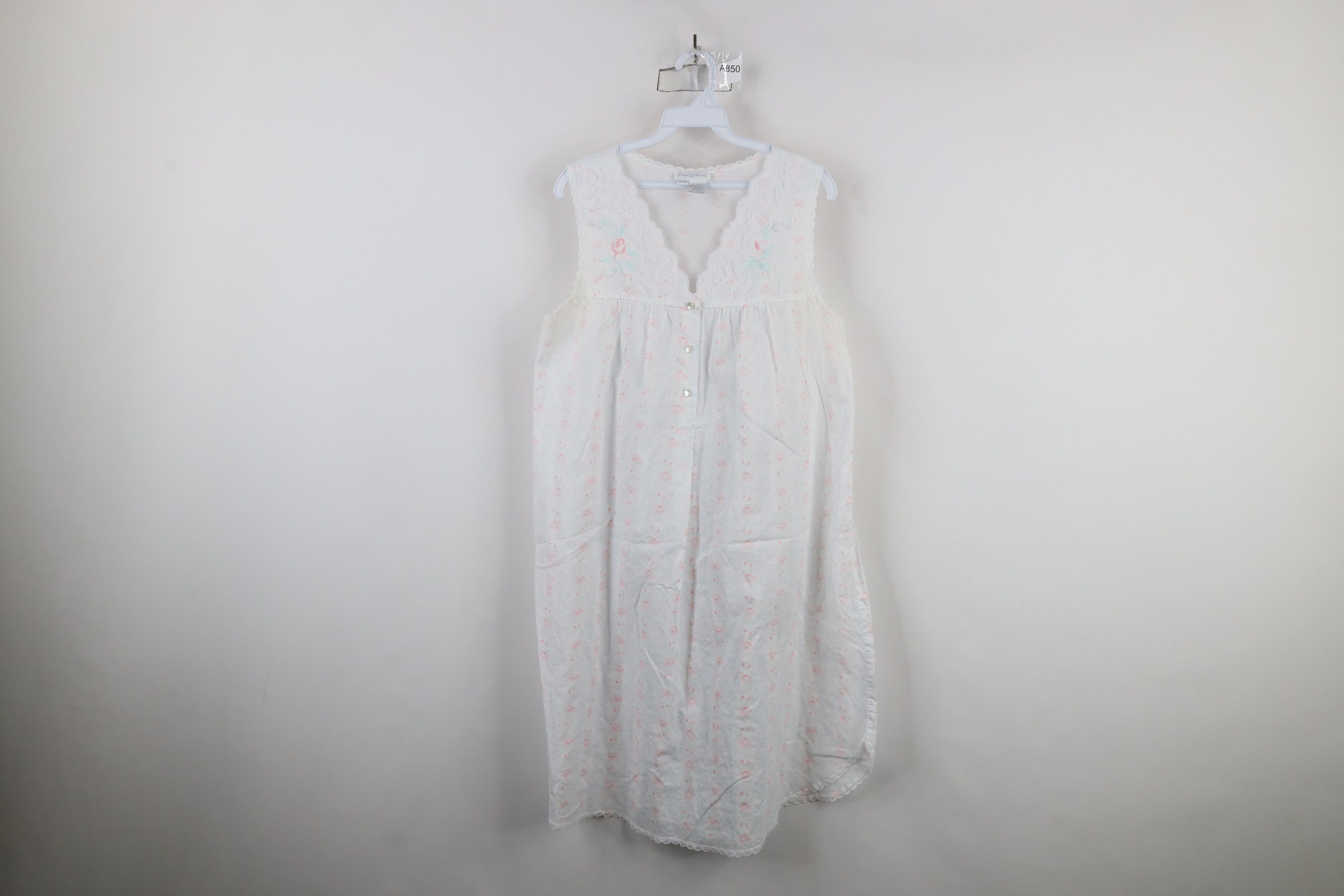 Vintage Vintage 90s Miss Elaine Lace Knit Sleeveless Night Gown Size M / US 6-8 / IT 42-44 - 1 Thumbnail