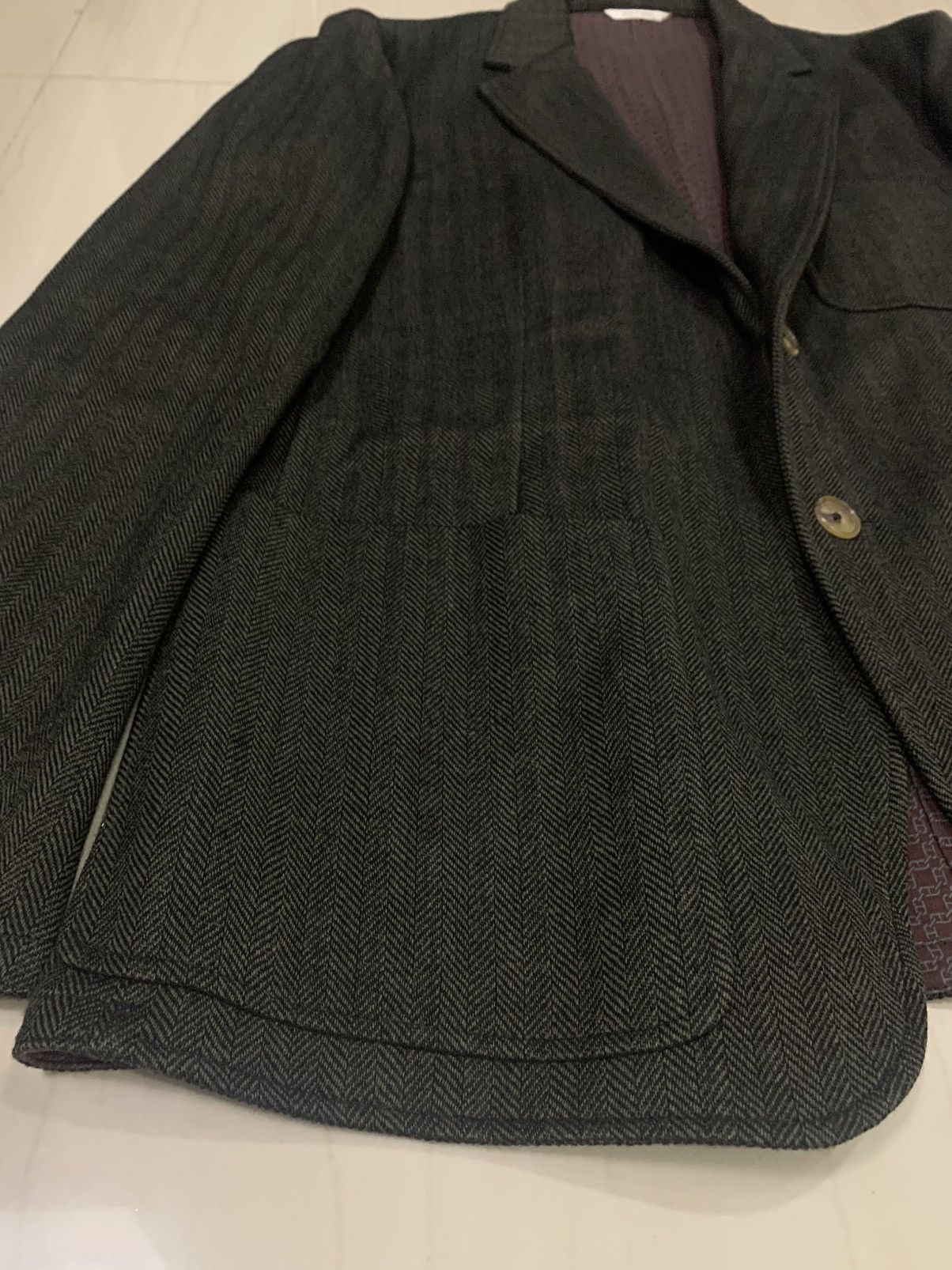 Hermes HERMES HERRINGBONE SINGLE BREASTED - TAILORED JACKET Size 50R - 5 Thumbnail
