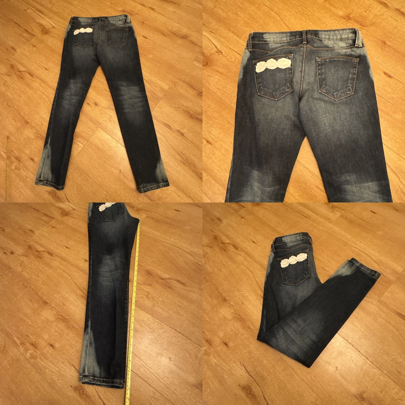 Free People Free People Jeans Skinny Womens 25 Denim Embroidered Patch Bohemian Leather Not applicable Size 27" / US 4 / IT 40 - 8 Thumbnail